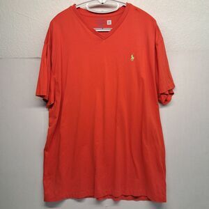 Polo Ralph Lauren V-Neck Claasic Fit T-Shirt Mens XL May Orange